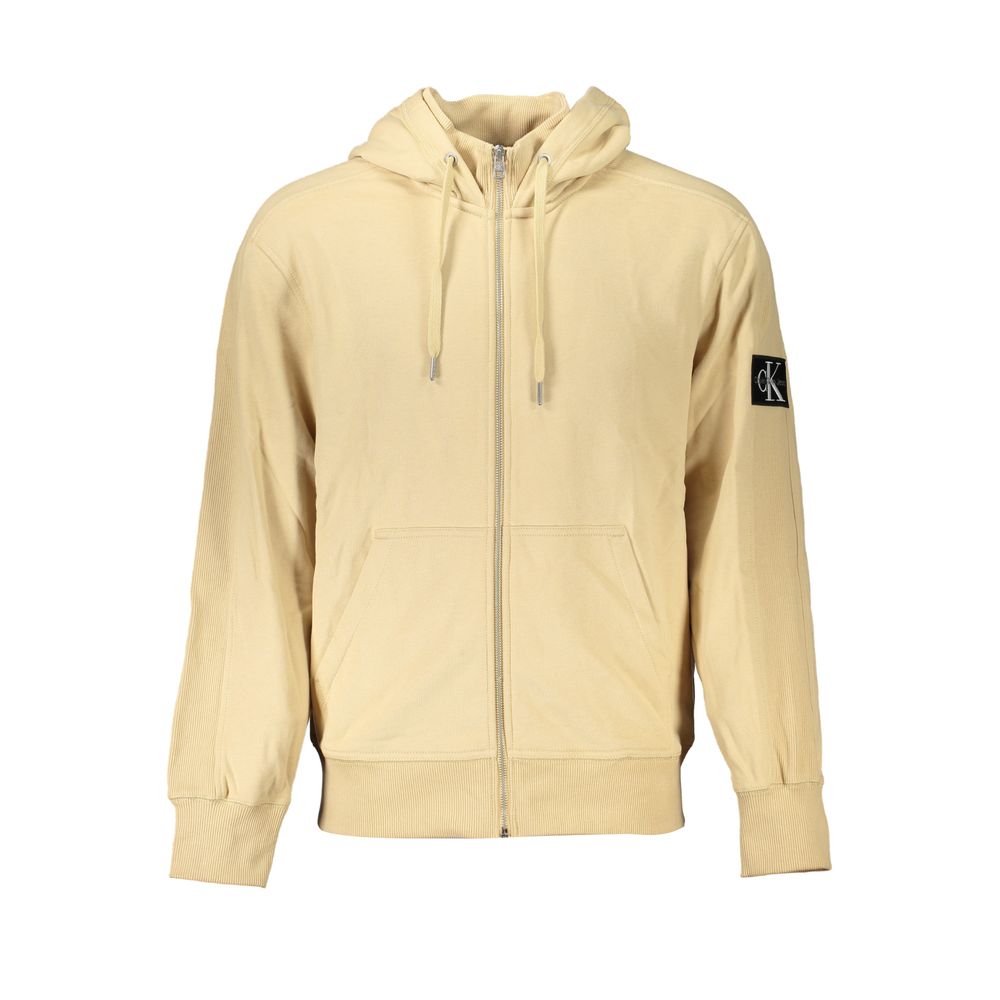Beige Cotton Men Sweater Calvin Klein