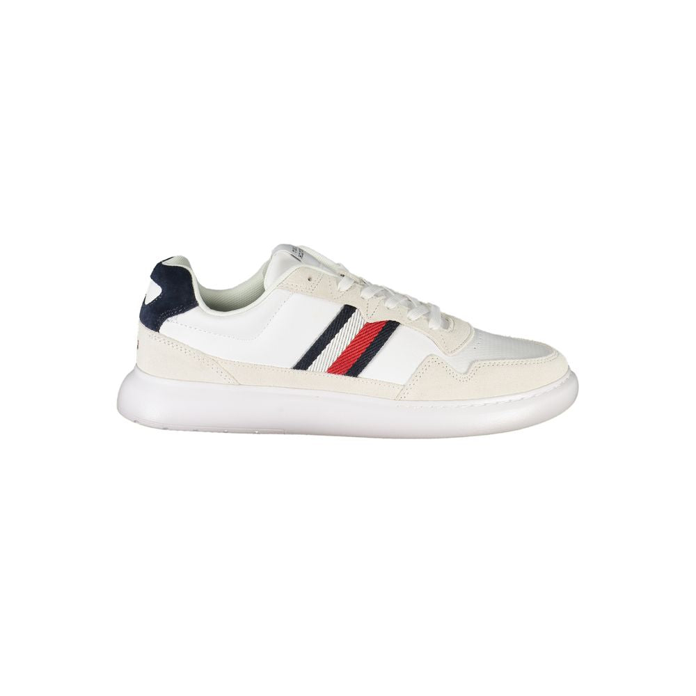 White Leather Men Sneaker Tommy Hilfiger