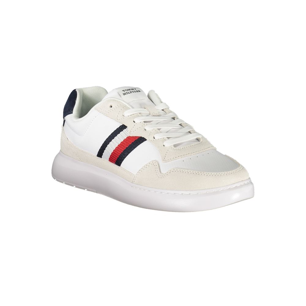 White Leather Men Sneaker Tommy Hilfiger