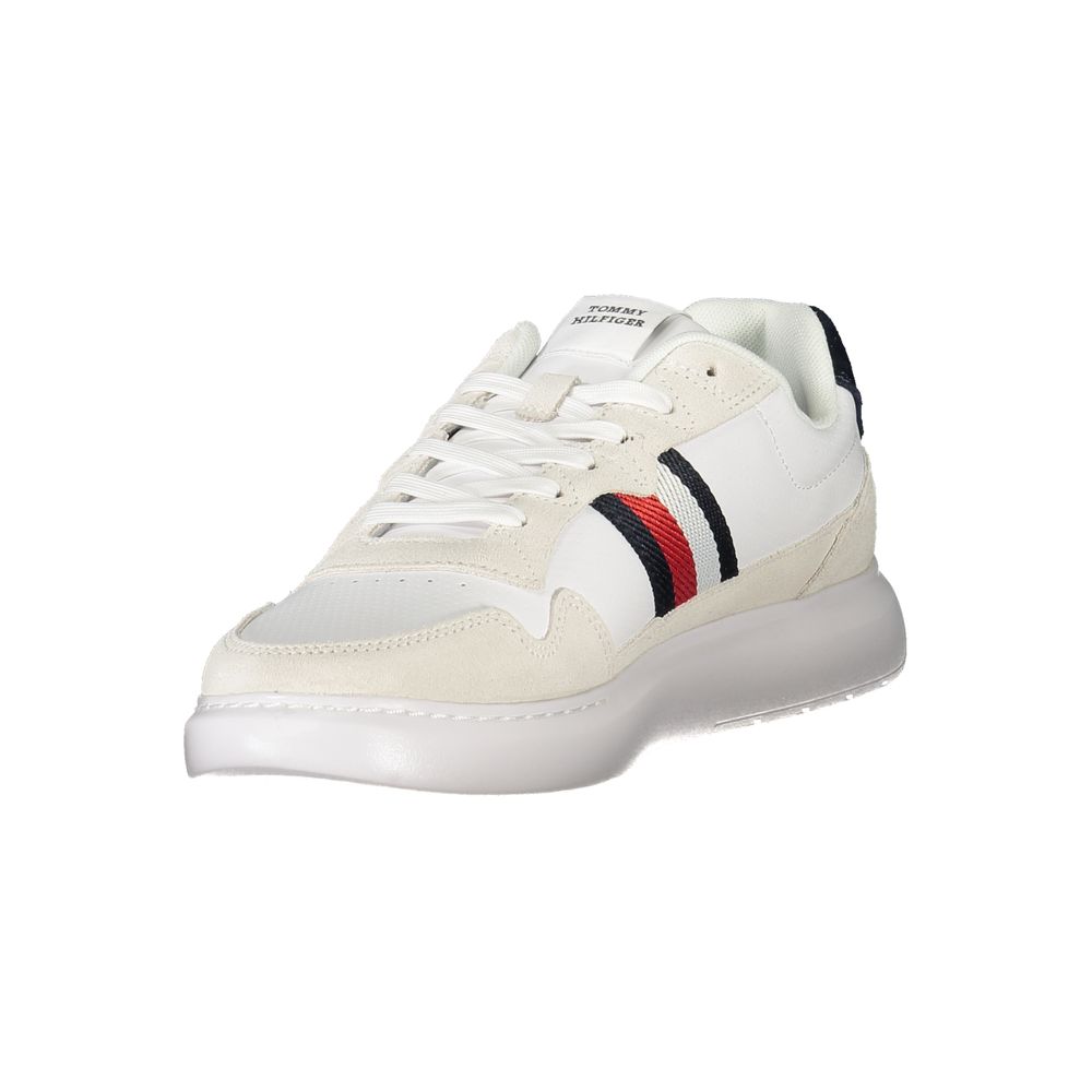 White Leather Men Sneaker Tommy Hilfiger