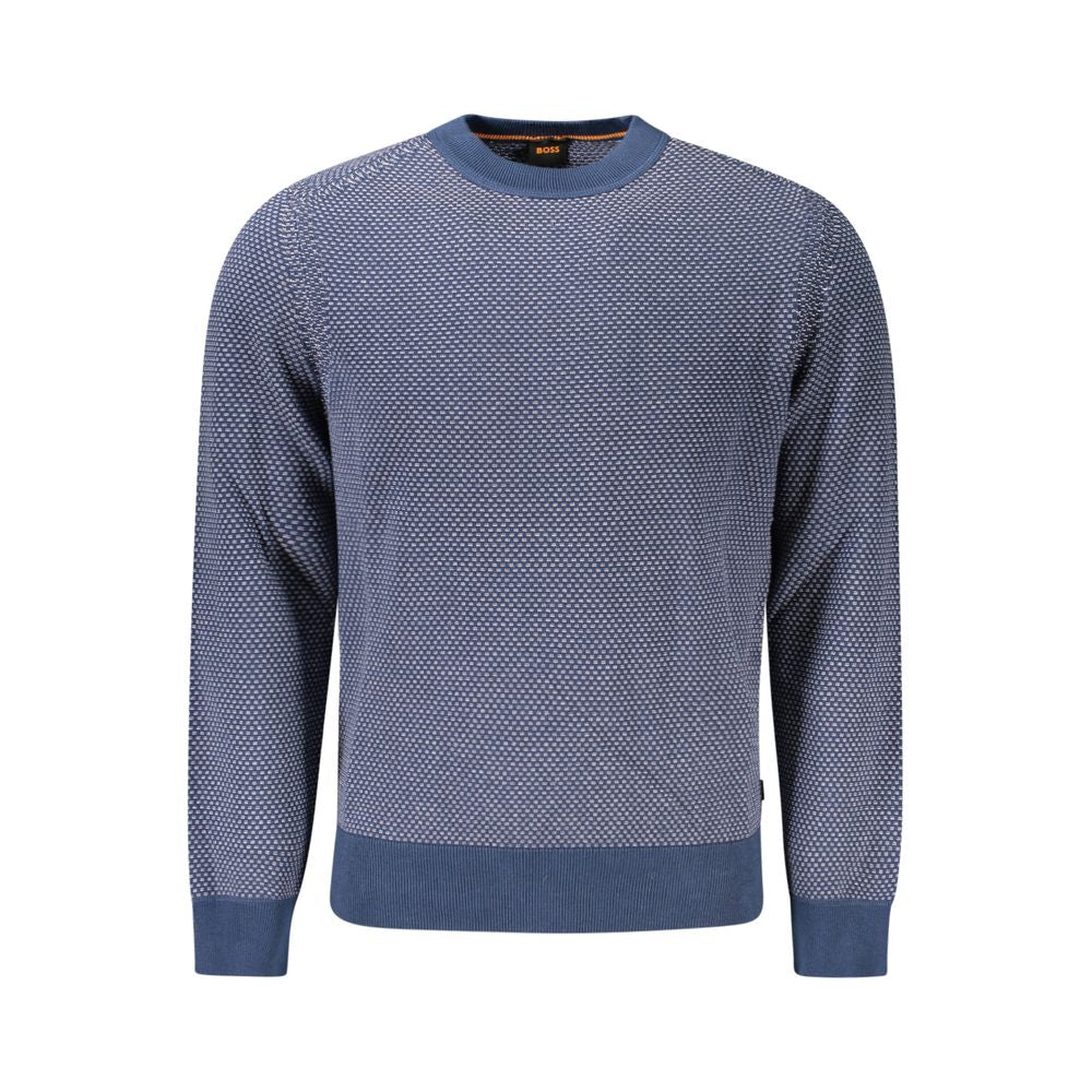 Blue Cotton Men Sweater Hugo Boss