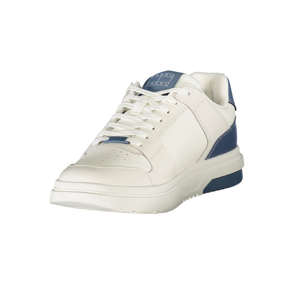 White Leather Men Sneaker Tommy Hilfiger