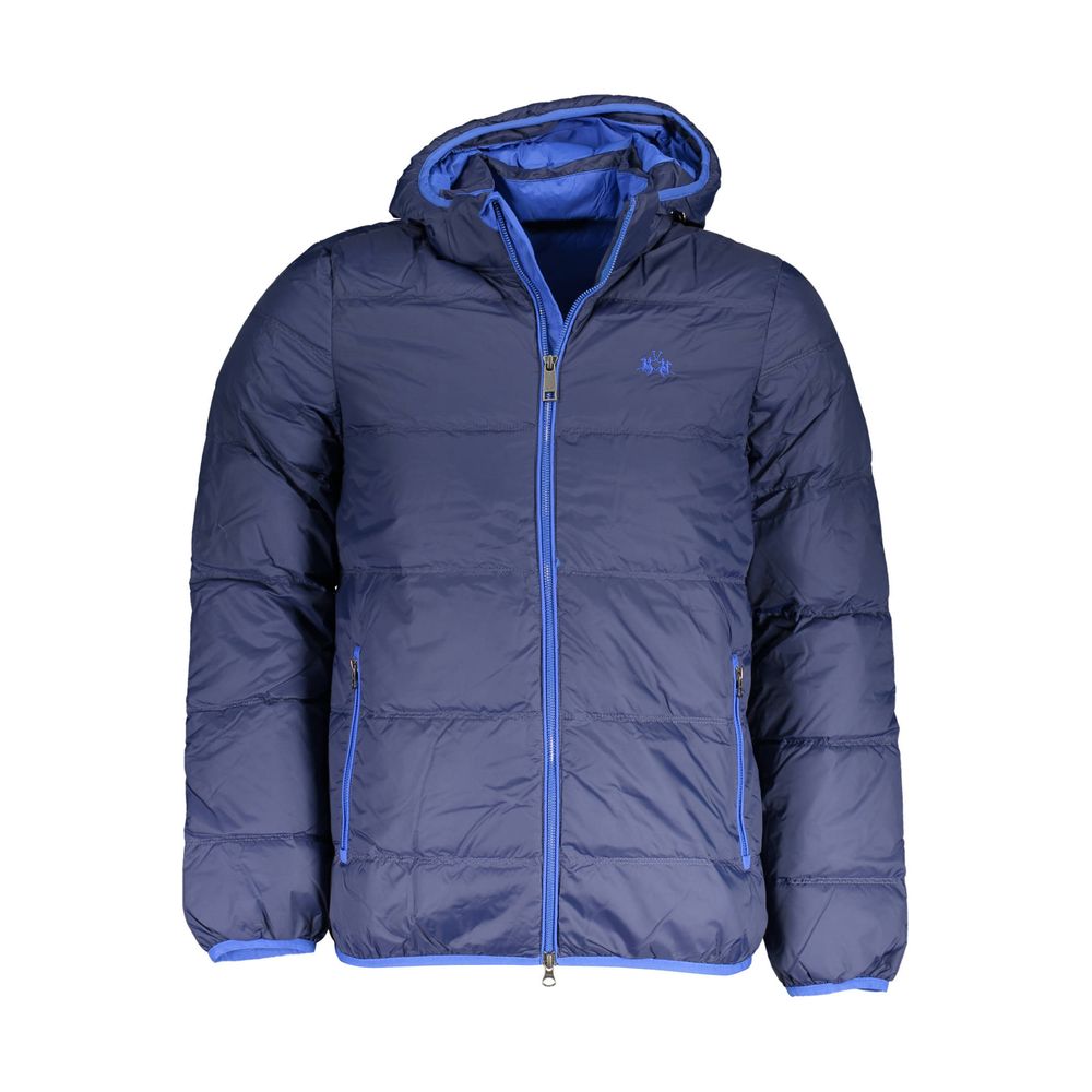 Blue Polyamide Men Jacket La Martina