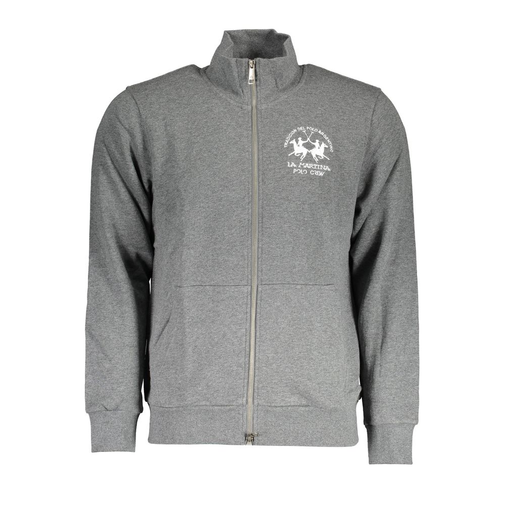 Gray Cotton Men Sweater La Martina