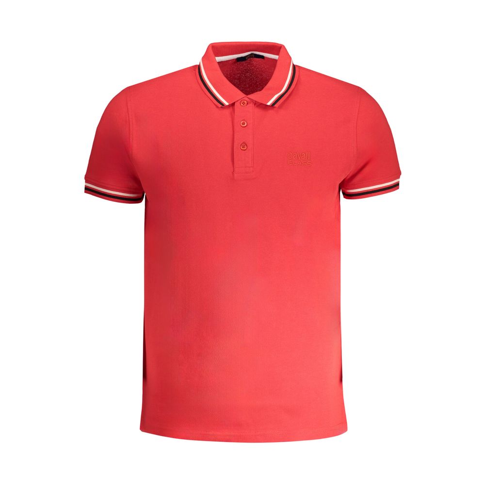 Red Cotton Polo Shirt Cavalli Class