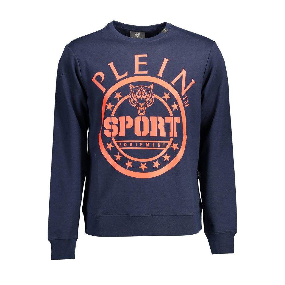 Blue Cotton Men Sweater Plein Sport