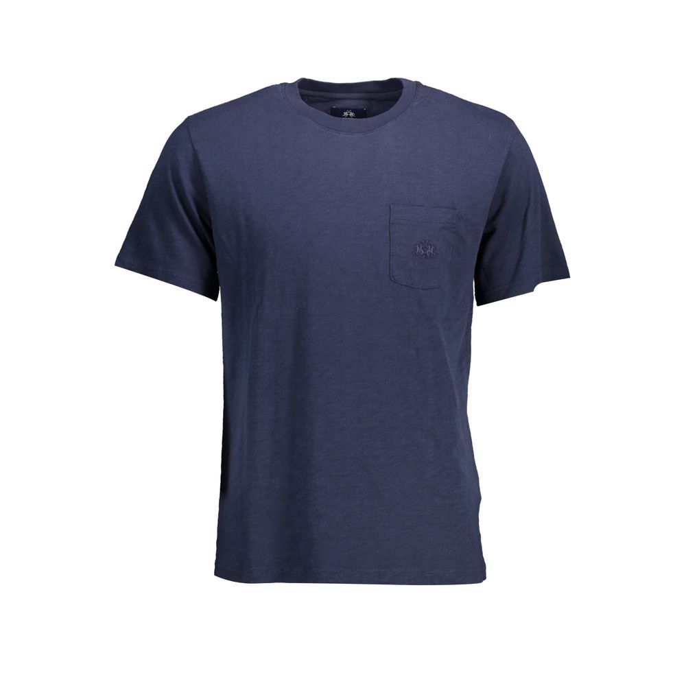 Blue Cotton Men T-Shirt La Martina