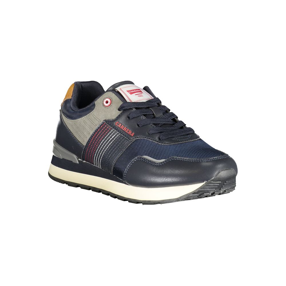 Sleek Blue Sports Sneakers with Logo Accent Carrera