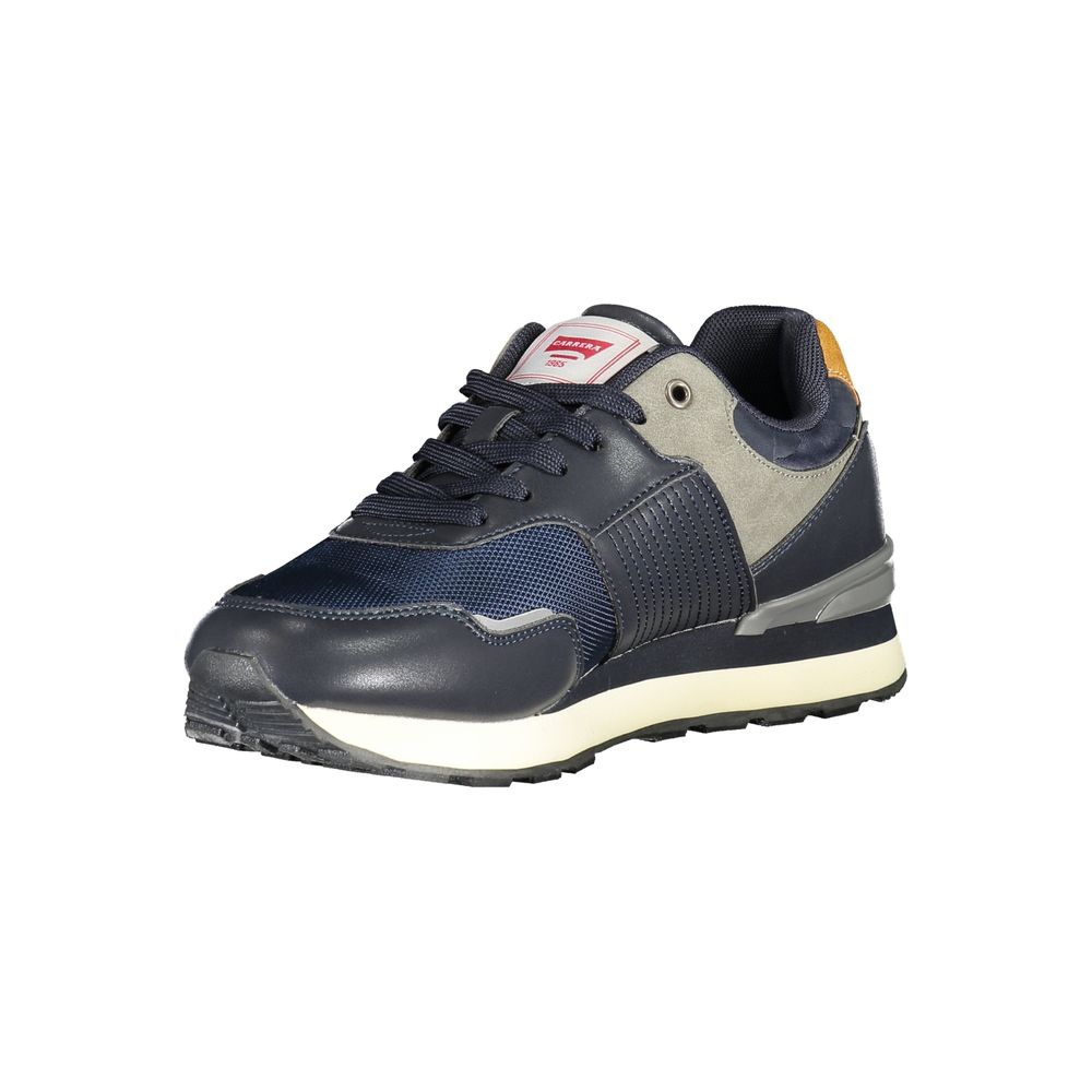 Sleek Blue Sports Sneakers with Logo Accent Carrera
