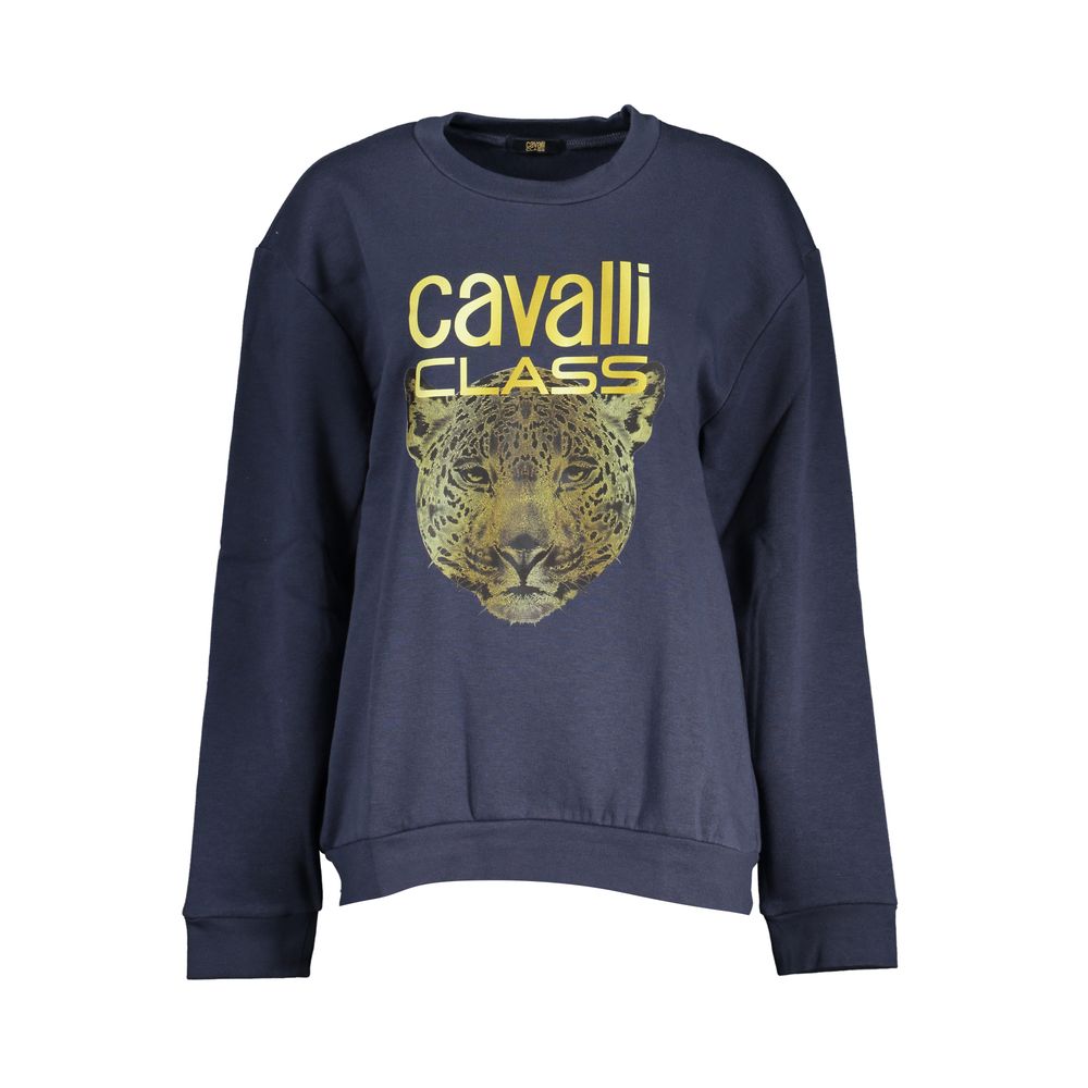 Blue Cotton Women Sweater Cavalli Class