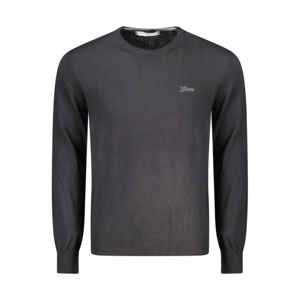 Black Cotton Men Sweater Guess Jeans