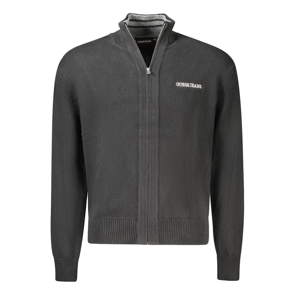 Black Cotton Men Sweater Guess Jeans