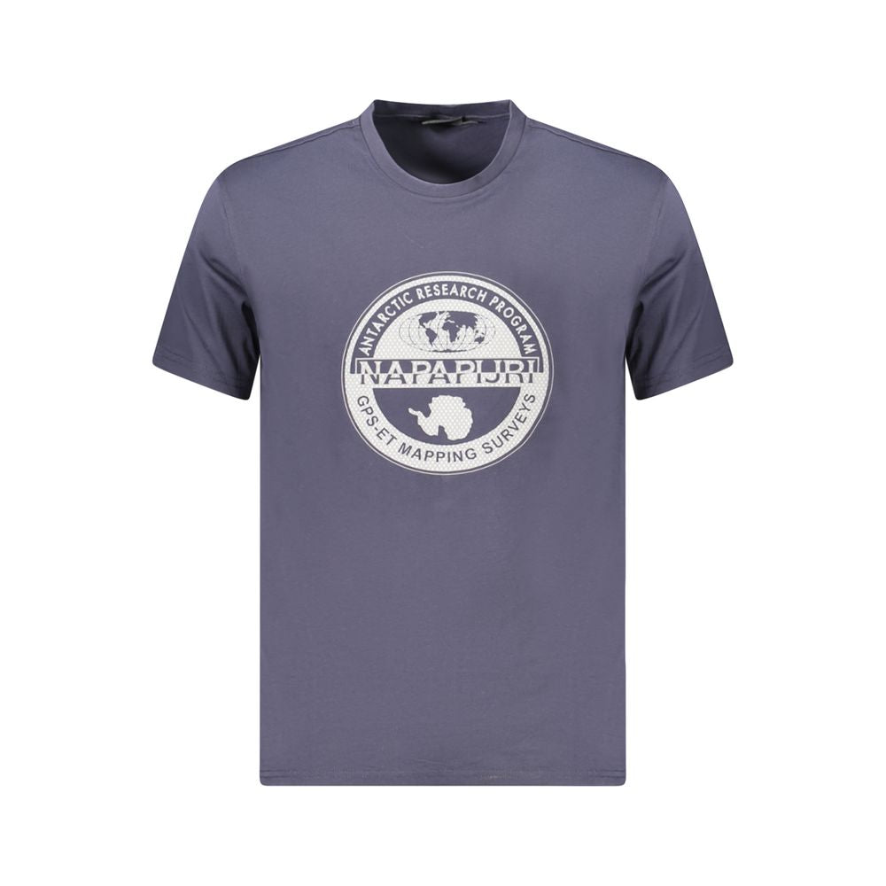Blue Cotton Men T-Shirt Napapijri