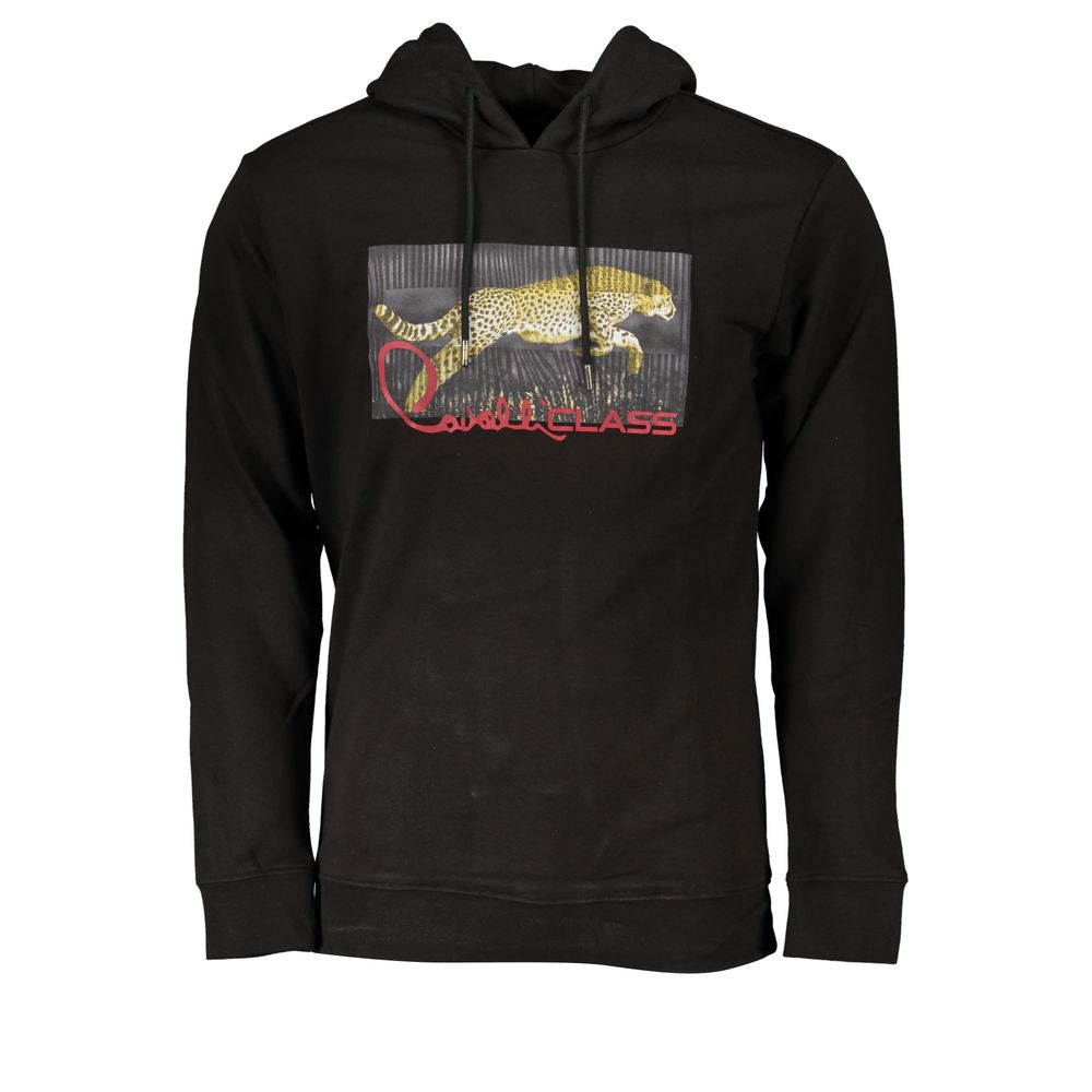 Black Cotton Men Sweater Cavalli Class