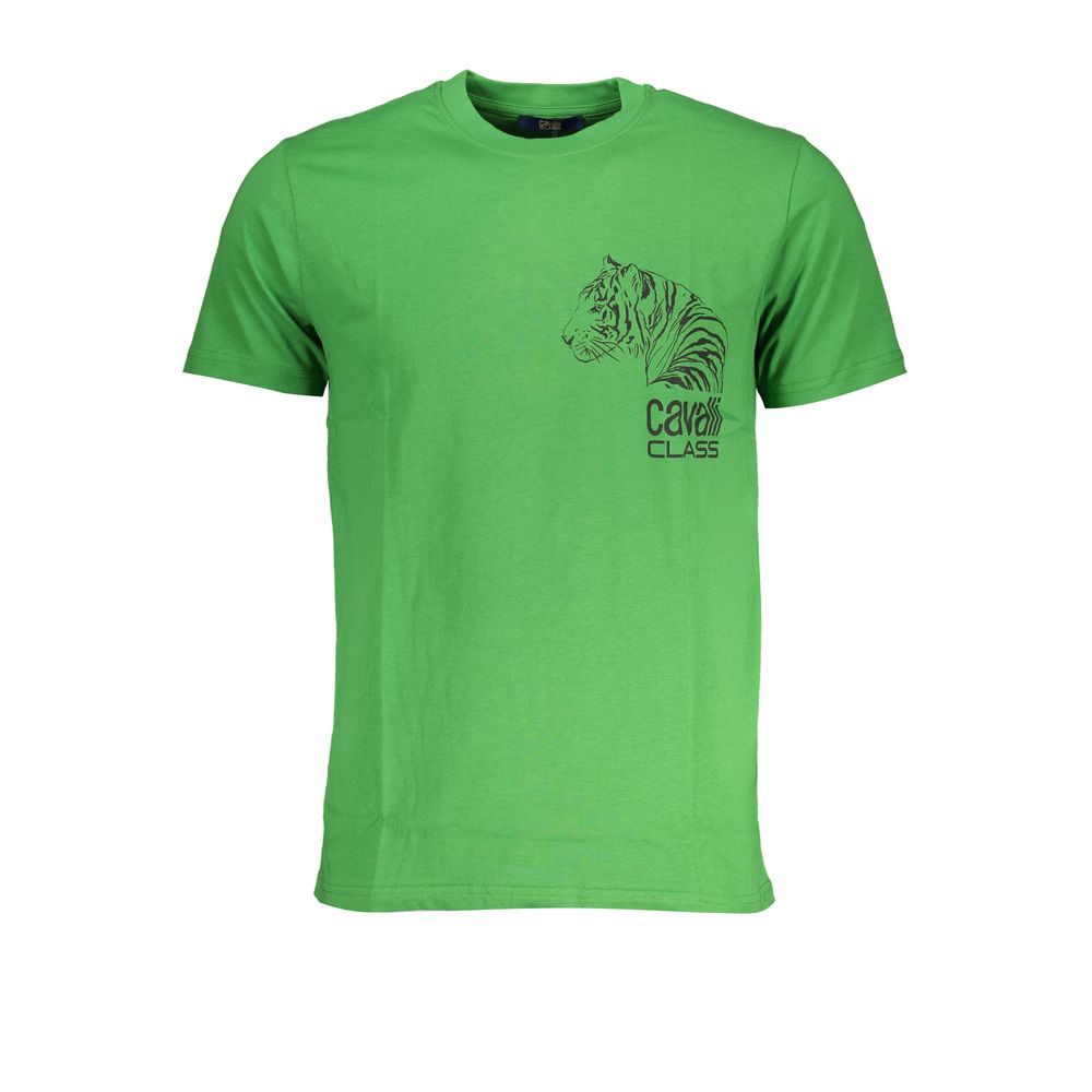 Green Cotton T-Shirt Cavalli Class
