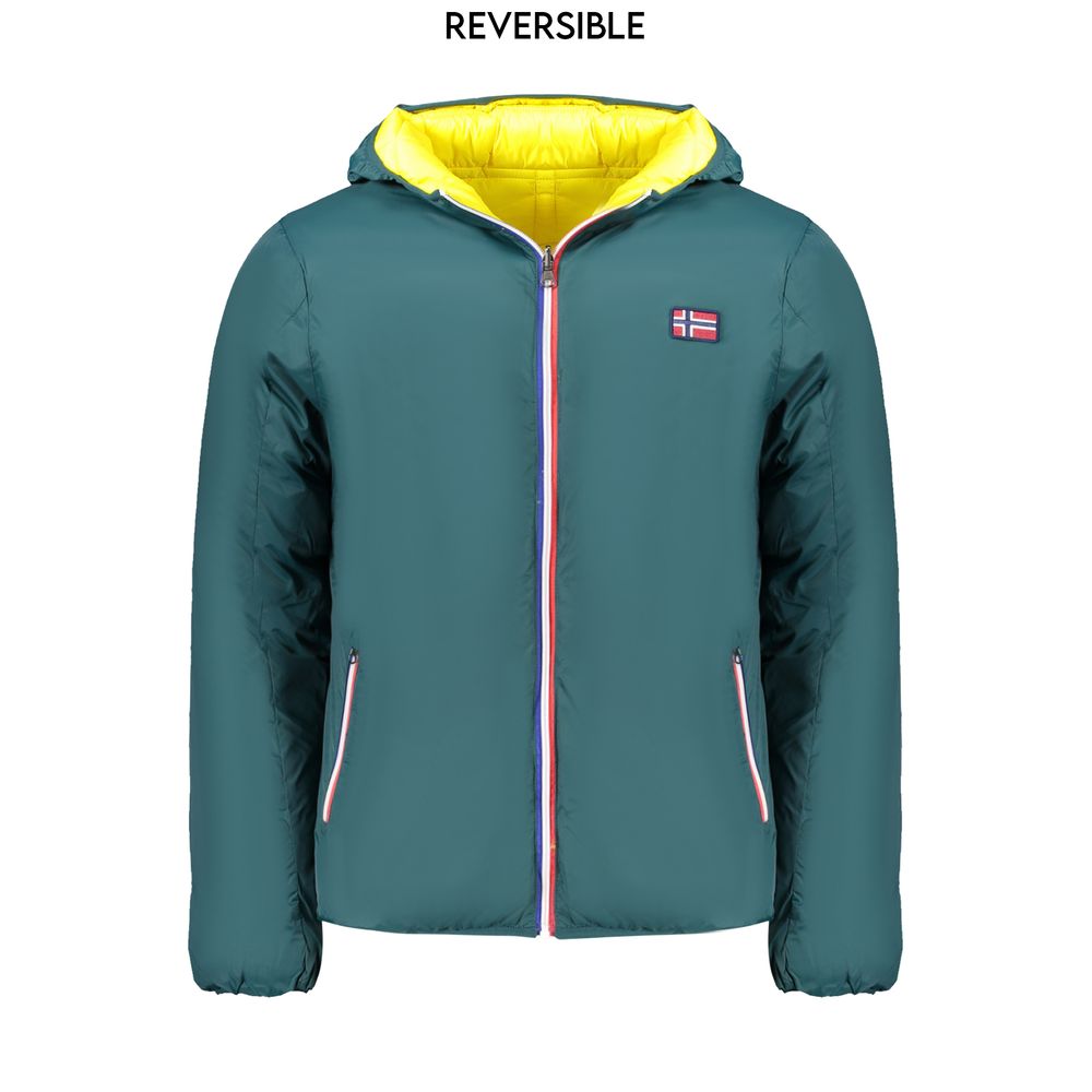 Green Polyamide Men Reversible Jacket Norway 1963