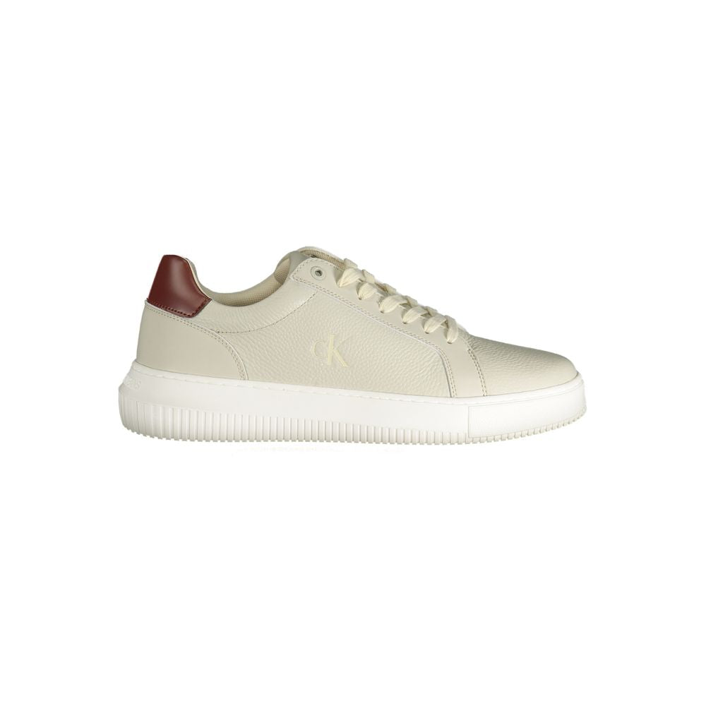 Brown Leather Men Sneaker Calvin Klein