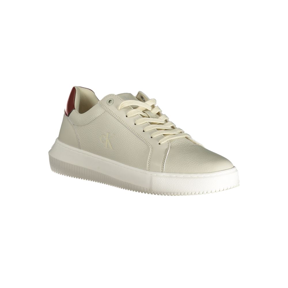 Brown Leather Men Sneaker Calvin Klein