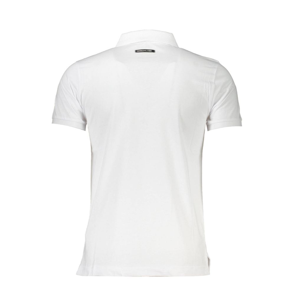 White Cotton Men Polo Shirt Cavalli Class