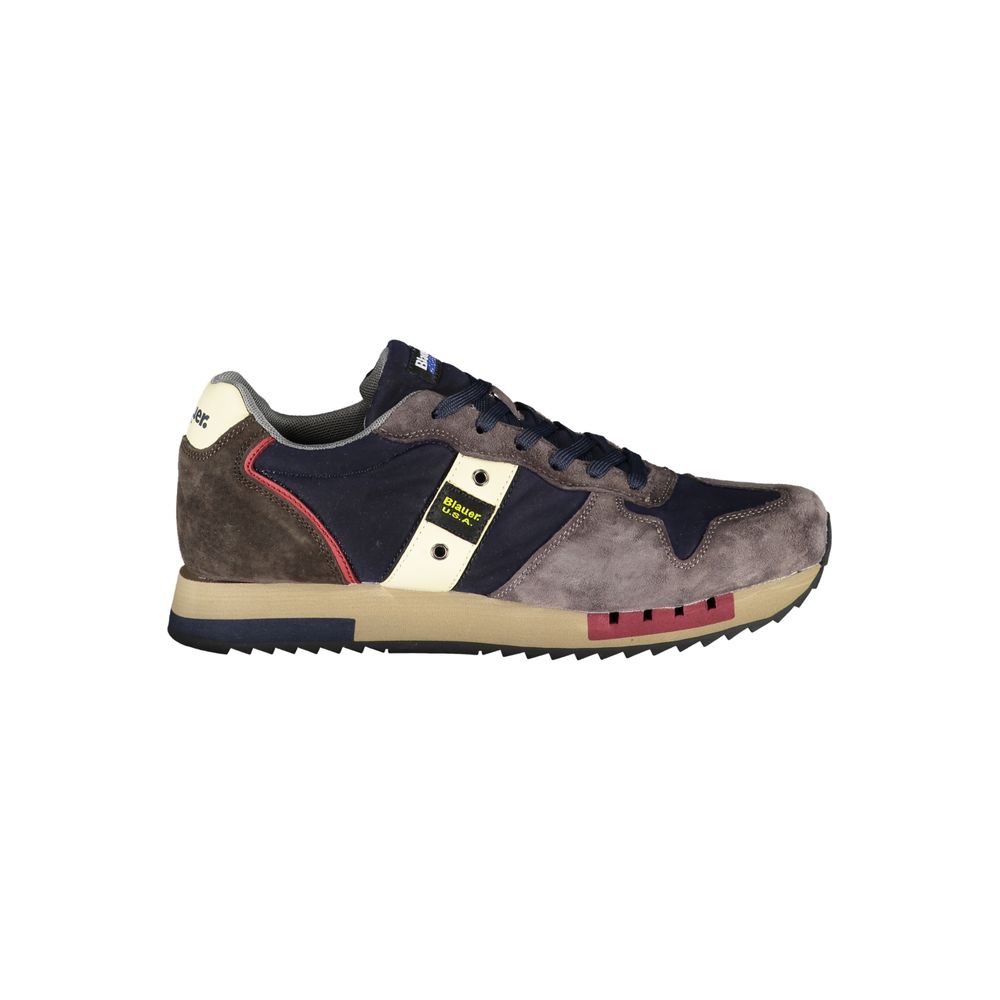 Sleek Blue Designer Sneakers with Contrast Accents Blauer