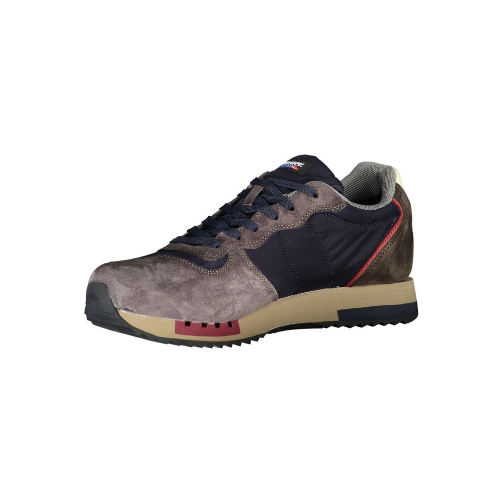Sleek Blue Designer Sneakers with Contrast Accents Blauer