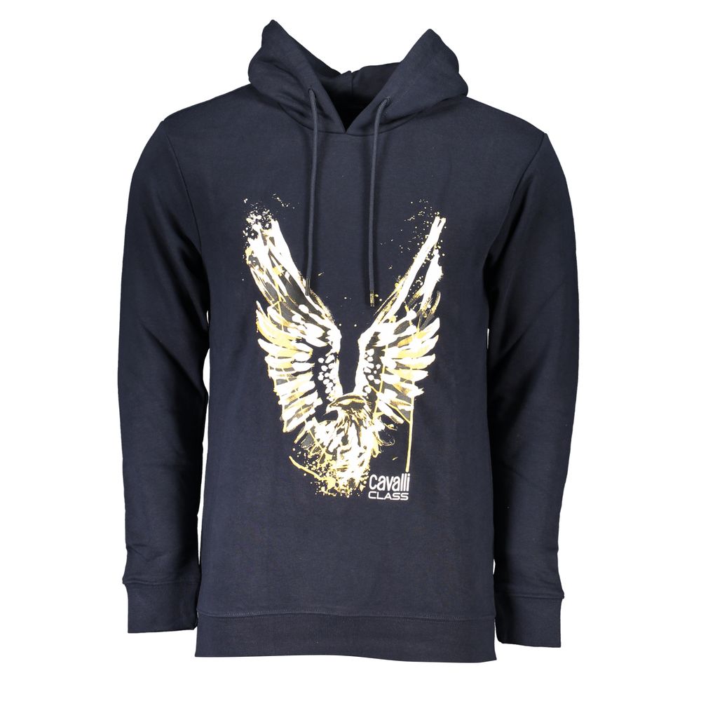 Blue Cotton Men Sweater Cavalli Class