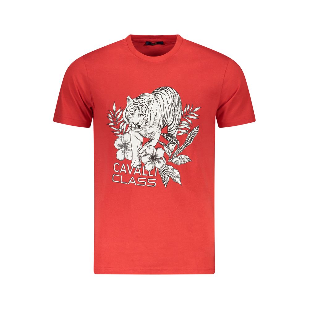 Red Cotton Men T-Shirt Cavalli Class