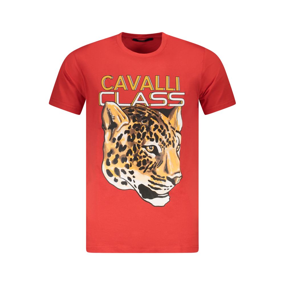 Red Cotton Men T-Shirt Cavalli Class
