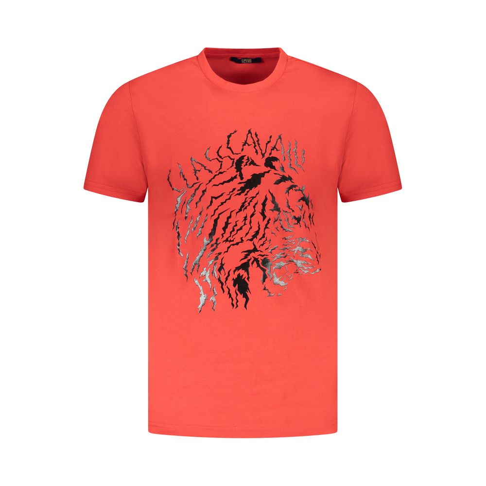 Red Cotton Men T-Shirt Cavalli Class