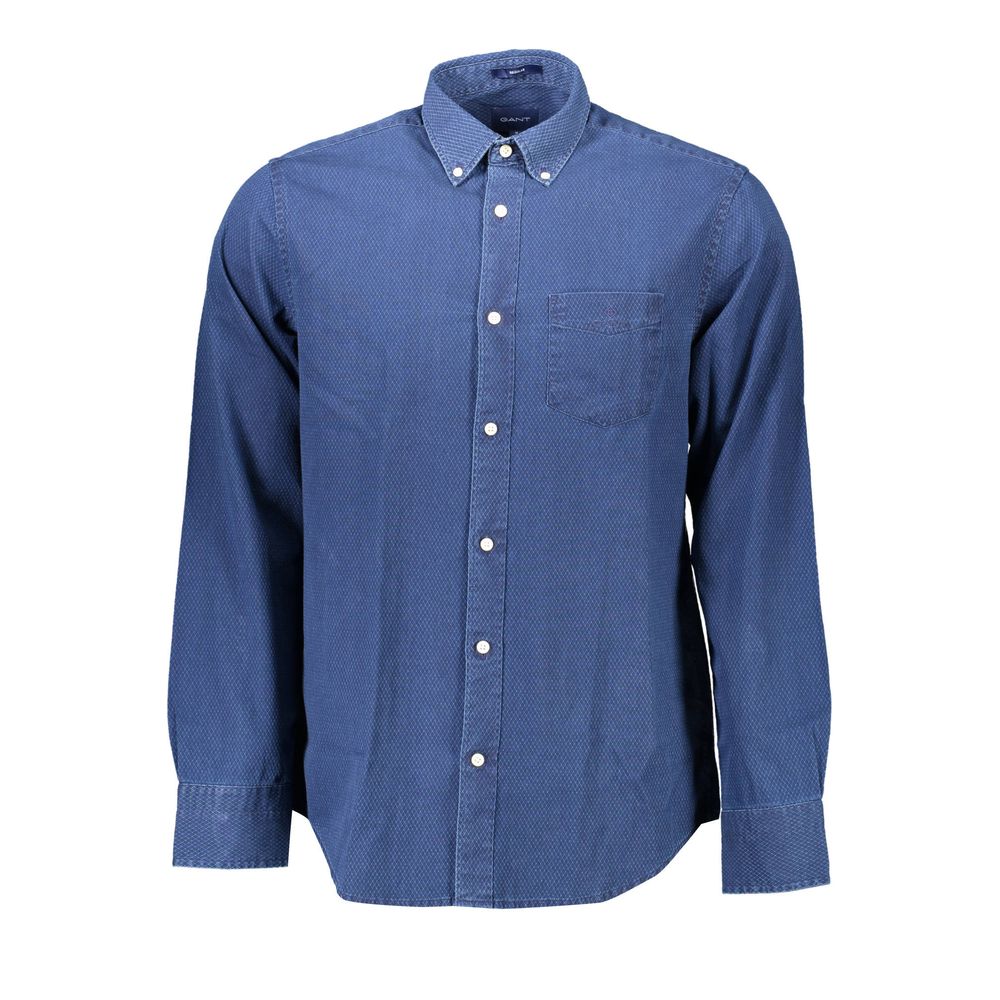 Blue Cotton Men Shirt Gant
