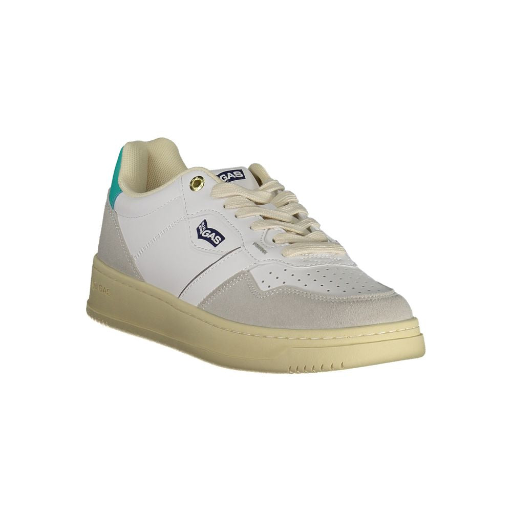 White Artificial Leather Women Sneaker Gas
