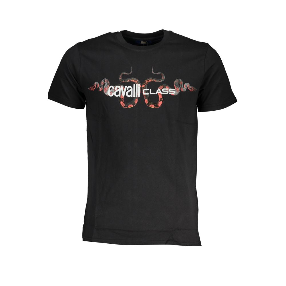 Black Cotton T-Shirt Cavalli Class