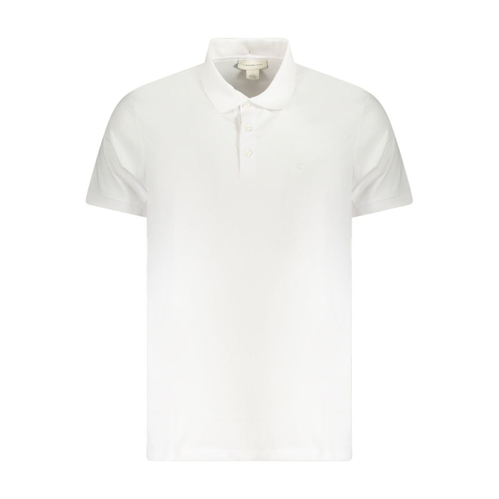 White Cotton Men Polo Shirt Calvin Klein