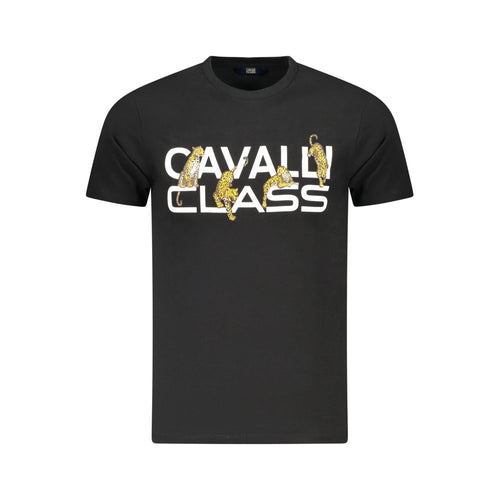 Black Cotton Men T-Shirt Cavalli Class