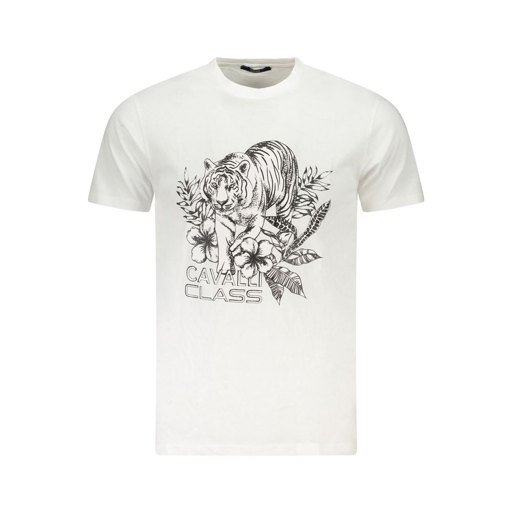 White Cotton Men T-Shirt Cavalli Class