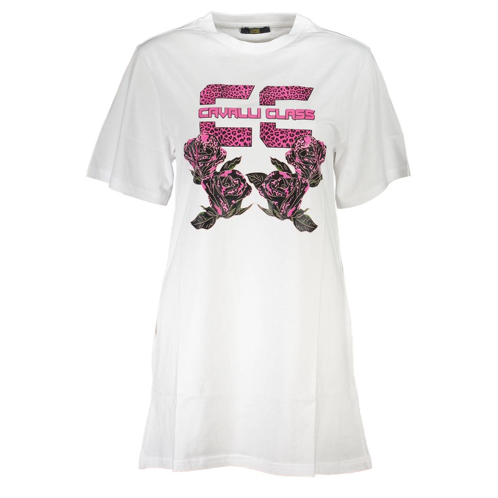 White Cotton Women Dress Cavalli Class