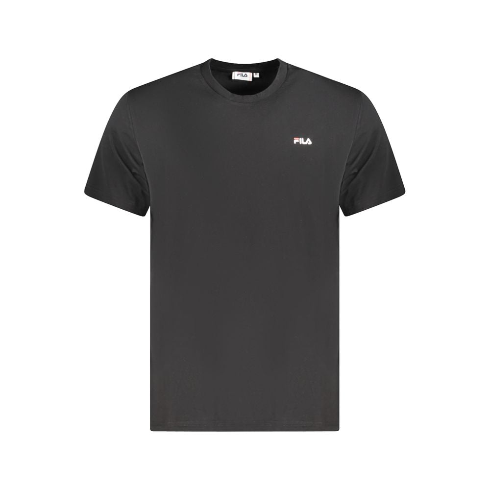 Black Cotton Men T-Shirt Fila
