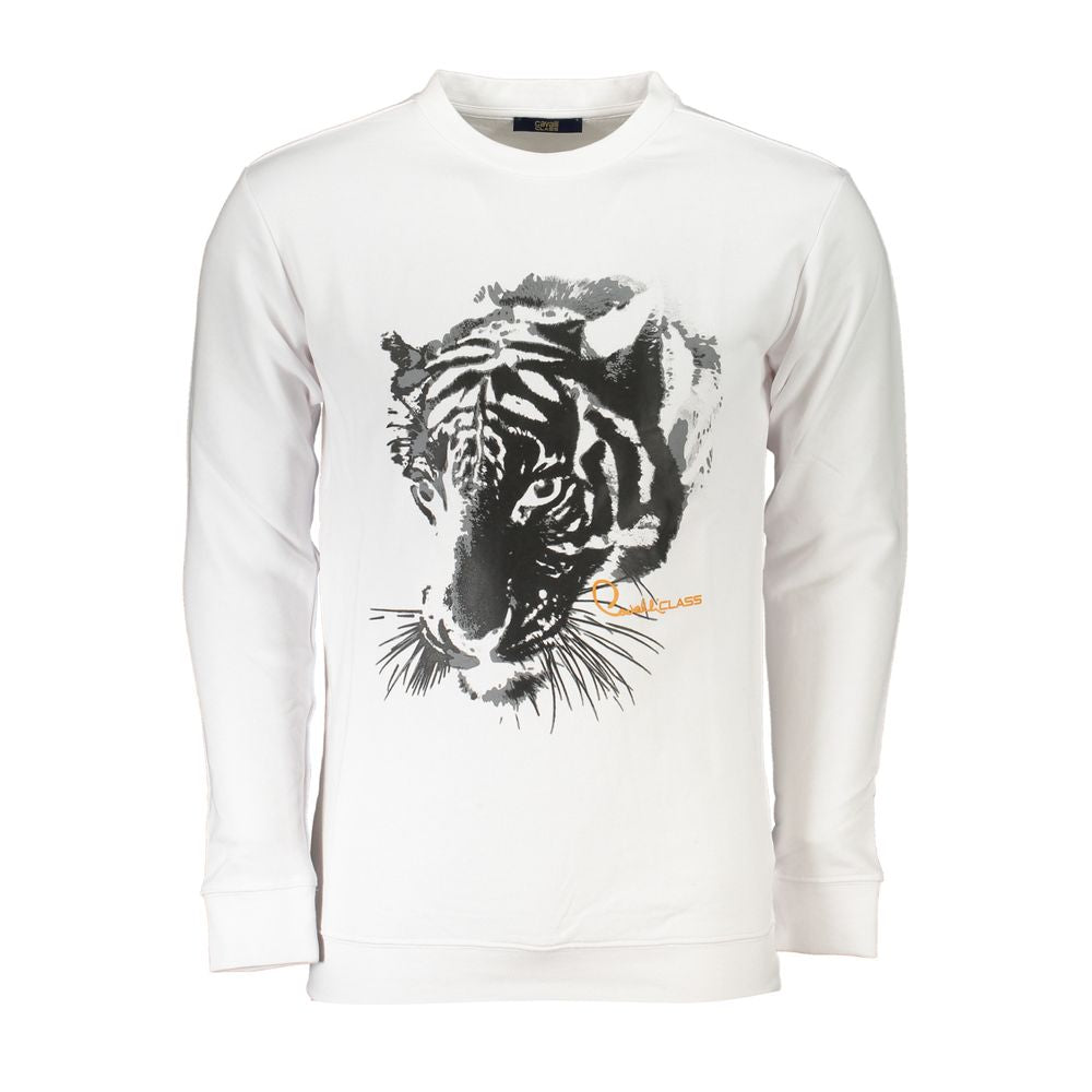 White Cotton Men Sweater Cavalli Class