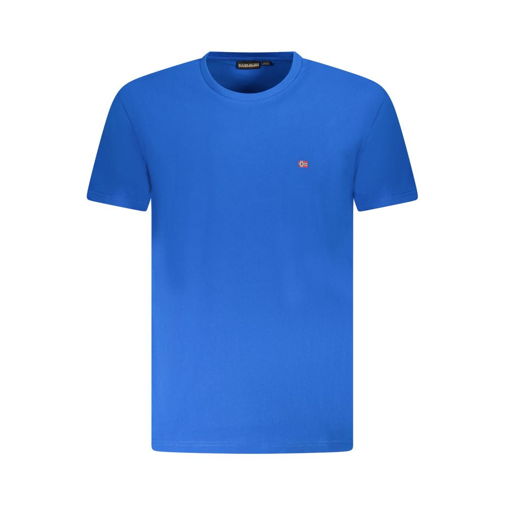 Blue Cotton Men T-Shirt Napapijri