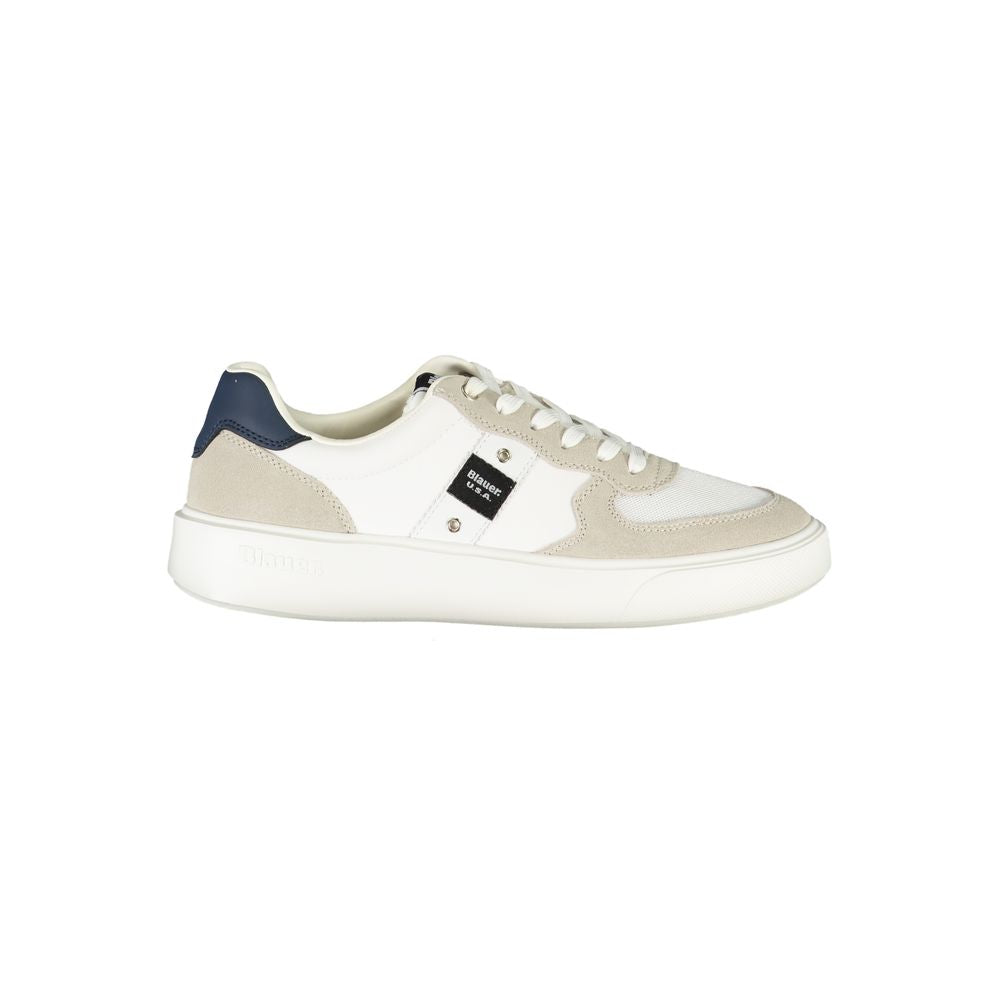 White Leather Men Sneaker Blauer