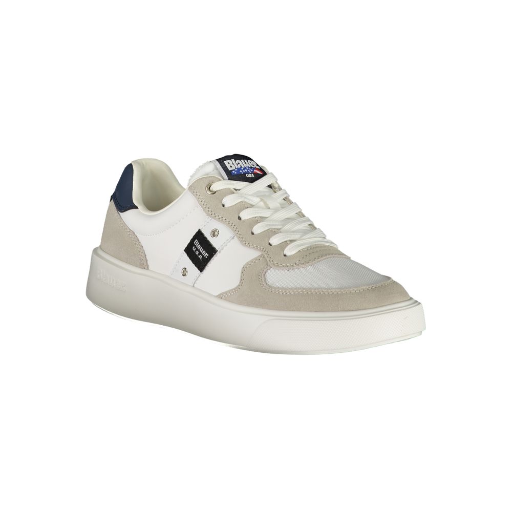 White Leather Men Sneaker Blauer