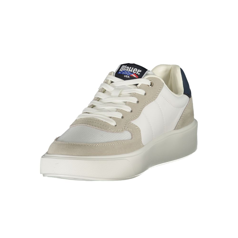 White Leather Men Sneaker Blauer
