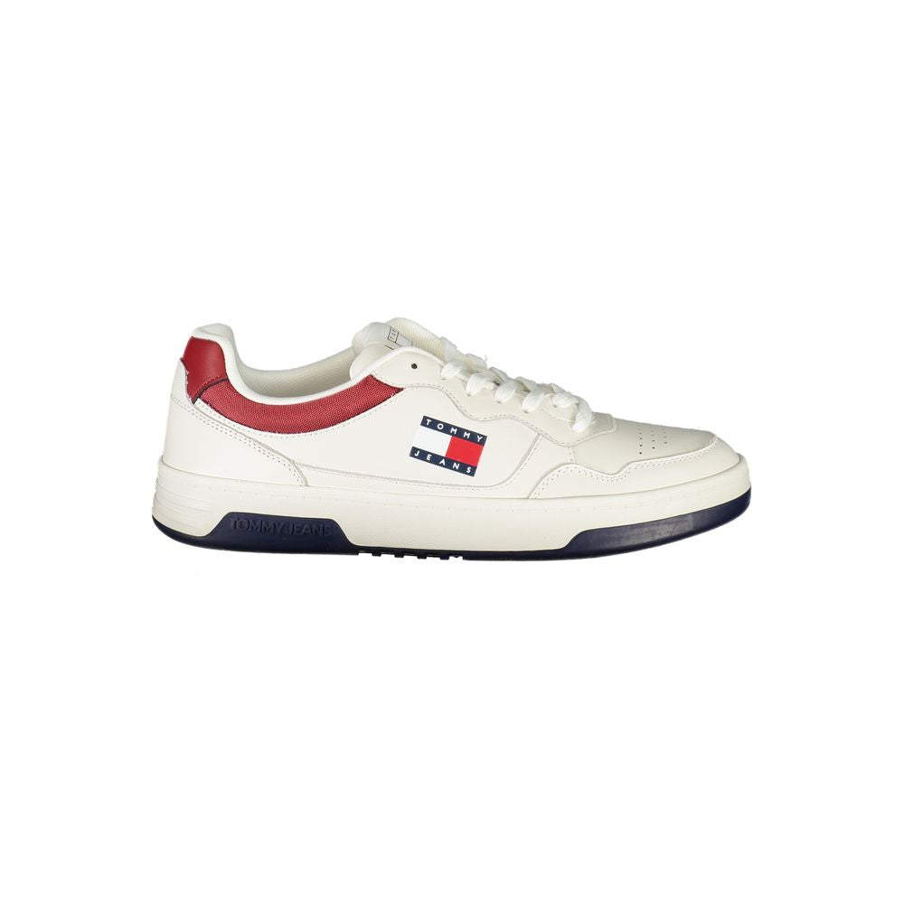 White Leather Men Sneaker Tommy Hilfiger