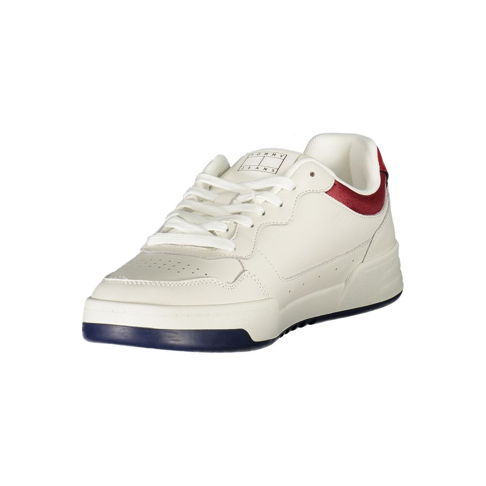 White Leather Men Sneaker Tommy Hilfiger