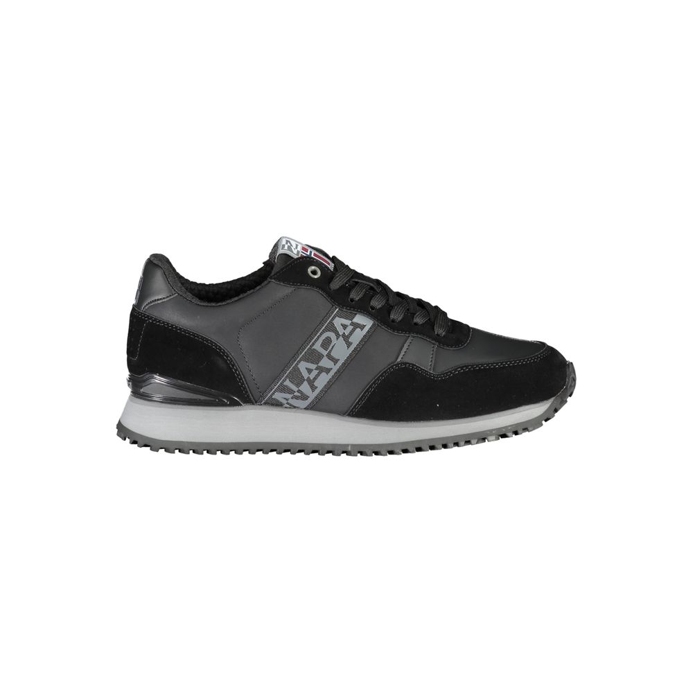 Sleek Black Contrast Lace Sneakers Napapijri