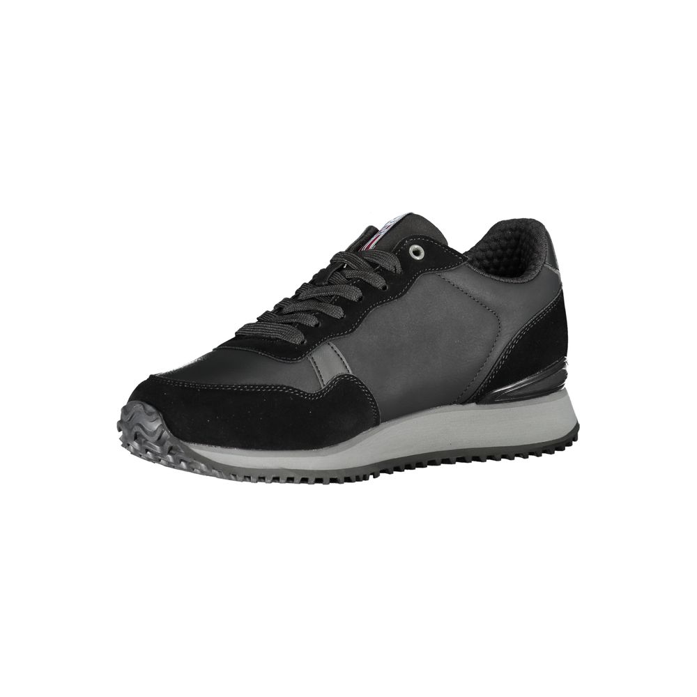 Sleek Black Contrast Lace Sneakers Napapijri