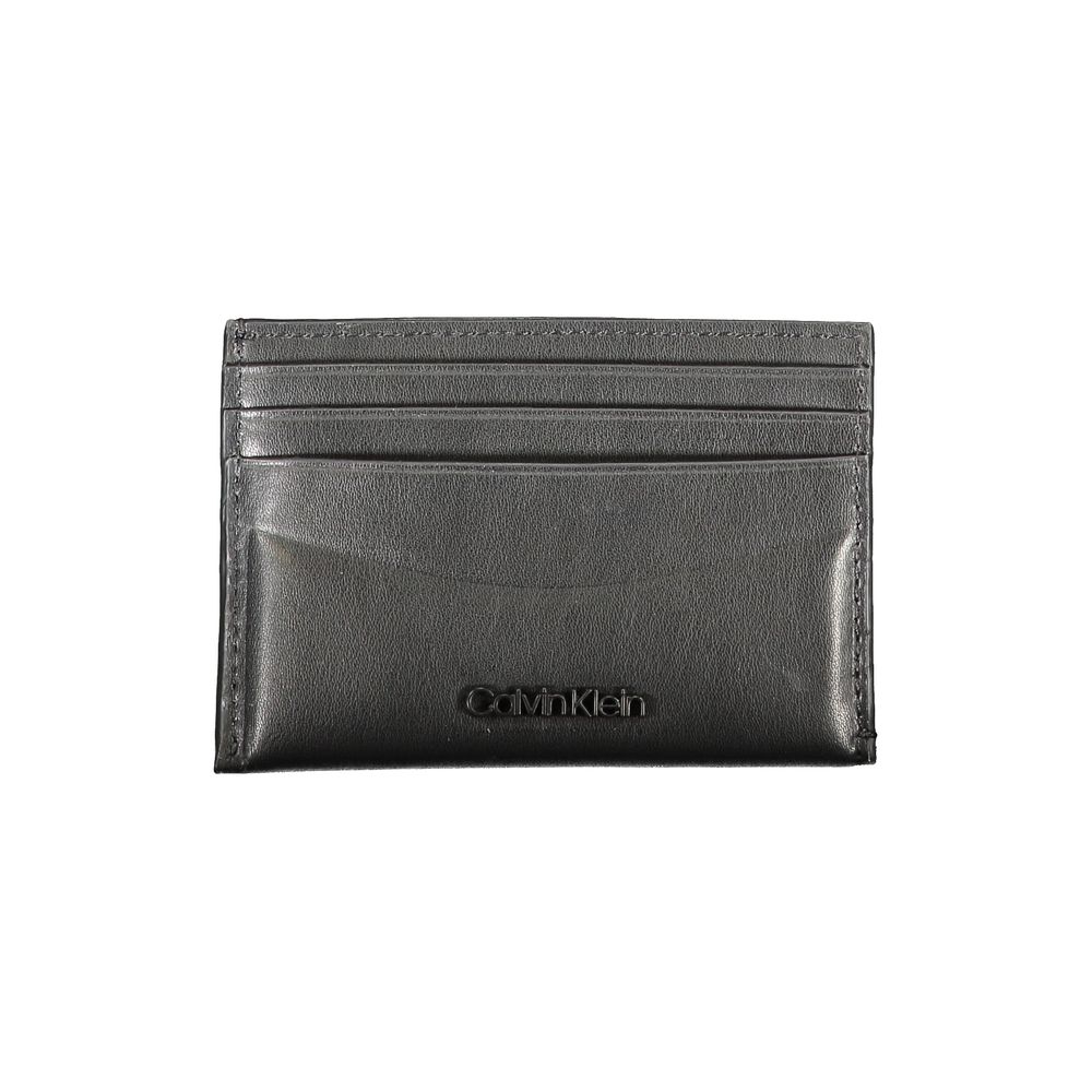 Black Leather Wallet Calvin Klein