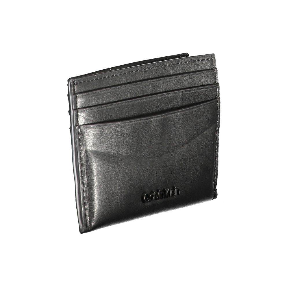 Black Leather Wallet Calvin Klein