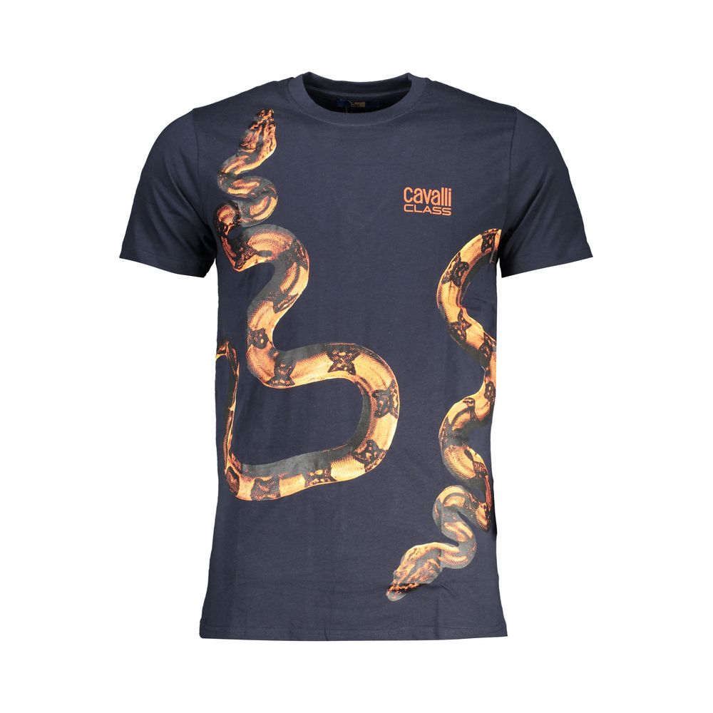 Blue Cotton T-Shirt Cavalli Class