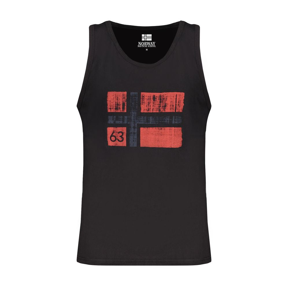 Black Cotton Men's Tank Top Norway 1963